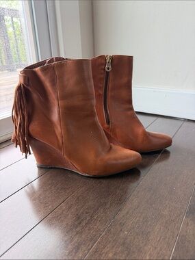 Pedro Miralles Wedge Ankle Boots with Fringe